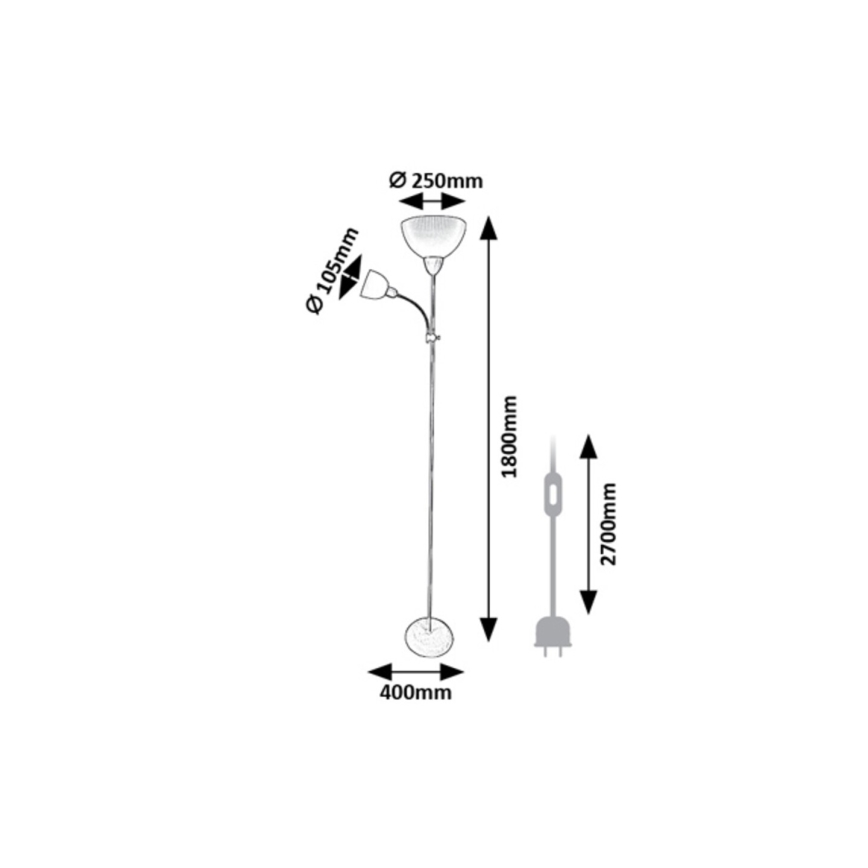 Rabalux - Lámpara de pie 1xE27/60W/230V + 1xE14/25W, verde
