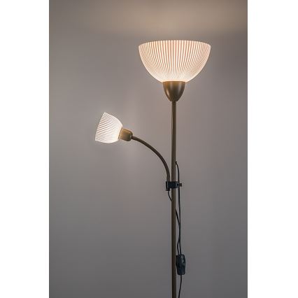 Rabalux - Lámpara de pie 1xE27/60W/230V + 1xE14/25W beige