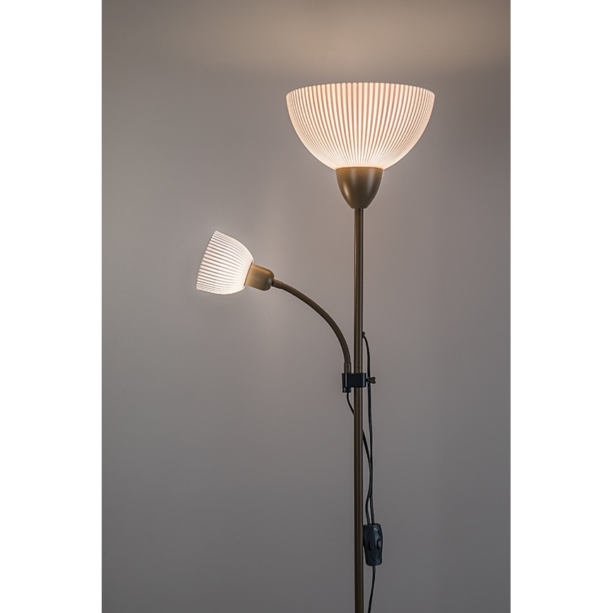 Rabalux - Lámpara de pie 1xE27/60W/230V + 1xE14/25W beige