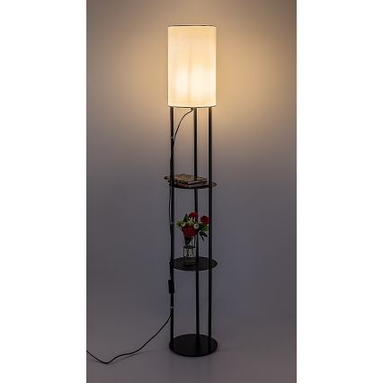 Rabalux - Lámpara de pie con estantes 1xE27/40W/230V negra