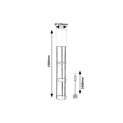 Rabalux - Lámpara de pie con estantes 1xE27/40W/230V negra