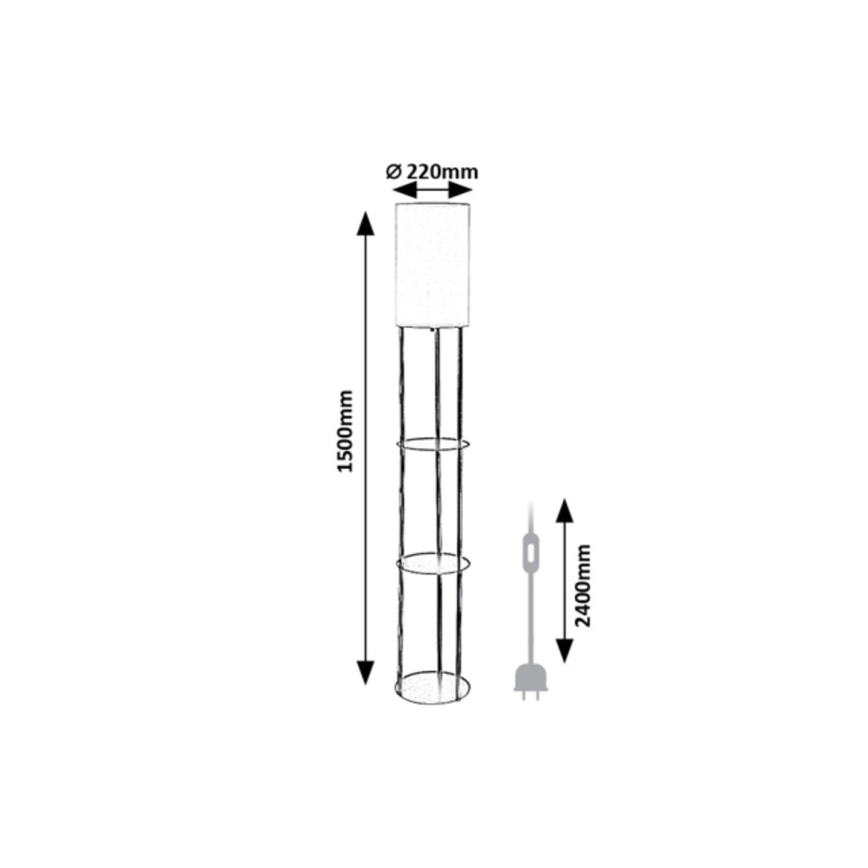 Rabalux - Lámpara de pie con estantes 1xE27/40W/230V negra