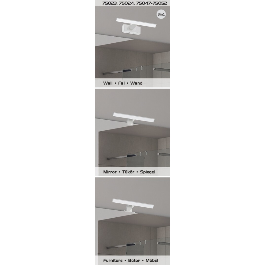 Rabalux - Lámpara LED para espejo de baño LED/6W/230V IP44 30 cm negro