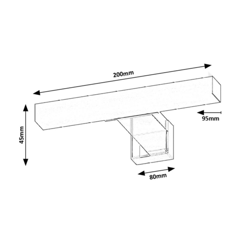 Rabalux - Aplique LED para espejo de baño, 4W/230V, IP44, 20 cm, cromo brillante