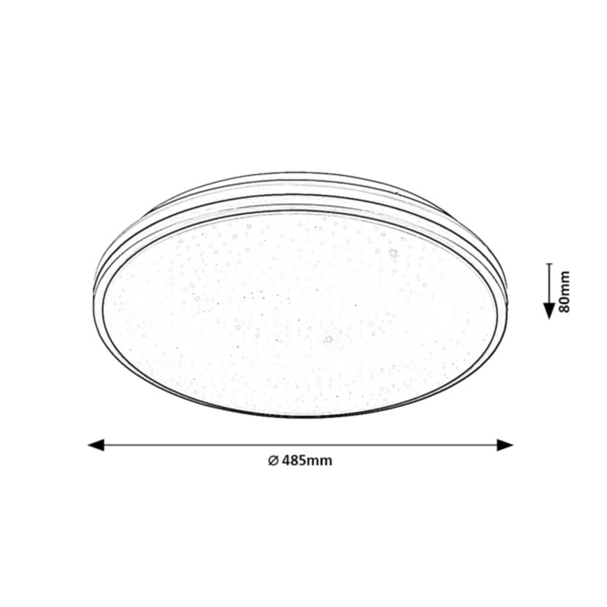 Rabalux - Plafón LED para baño, 40W/230V, IP44, 4000K, diámetro 48,5 cm