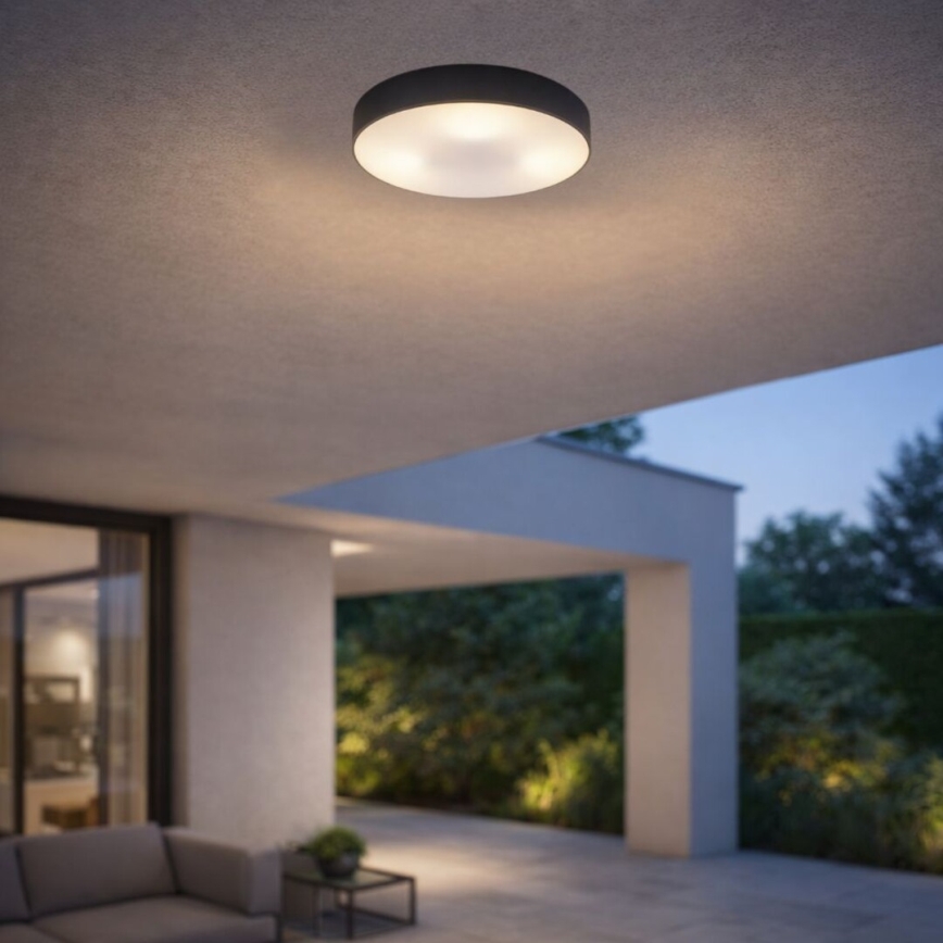 Rabalux - Lámpara de techo exterior 2xE27/9W/230V Ø 29 cm IP43 negra