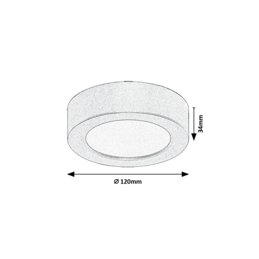 Rabalux - Luminaria de techo para baño LED/7W/230V Ø 12 cm IP44 blanca