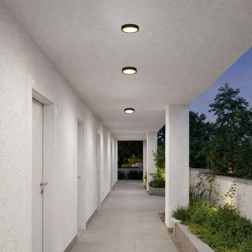 Rabalux - Plafón LED para baño 7W/230V Ø 12 cm IP44 negro