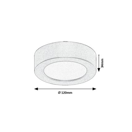 Rabalux - Plafón LED para baño 7W/230V Ø 12 cm IP44 negro