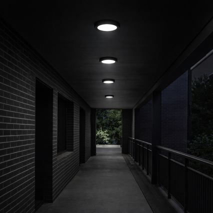 Rabalux - Luminaria LED de techo para baño, 24W/230V, Ø 22 cm, IP44, negra