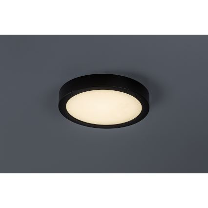 Rabalux - Luminaria LED de techo para baño, 24W/230V, Ø 22 cm, IP44, negra