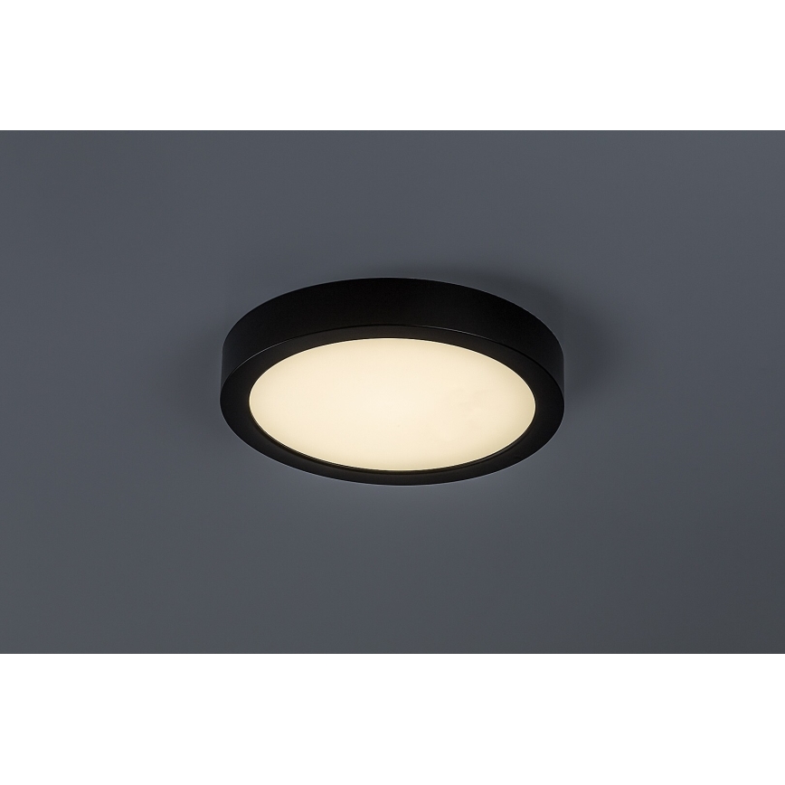 Rabalux - Luminaria LED de techo para baño, 24W/230V, Ø 22 cm, IP44, negra