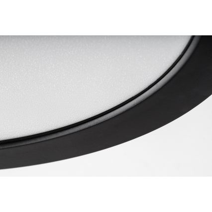 Rabalux - Luminaria LED de techo para baño, 24W/230V, Ø 22 cm, IP44, negra