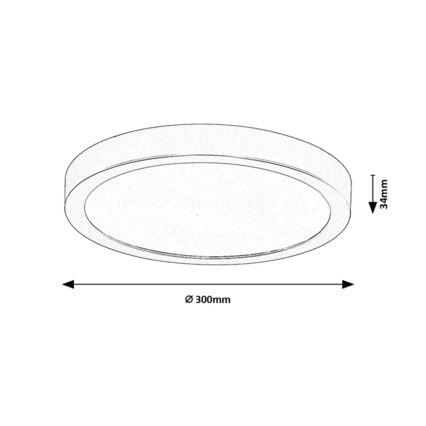 Rabalux - Luminaria de techo LED para baño LED/30W/230V Ø 30 cm IP44 negra