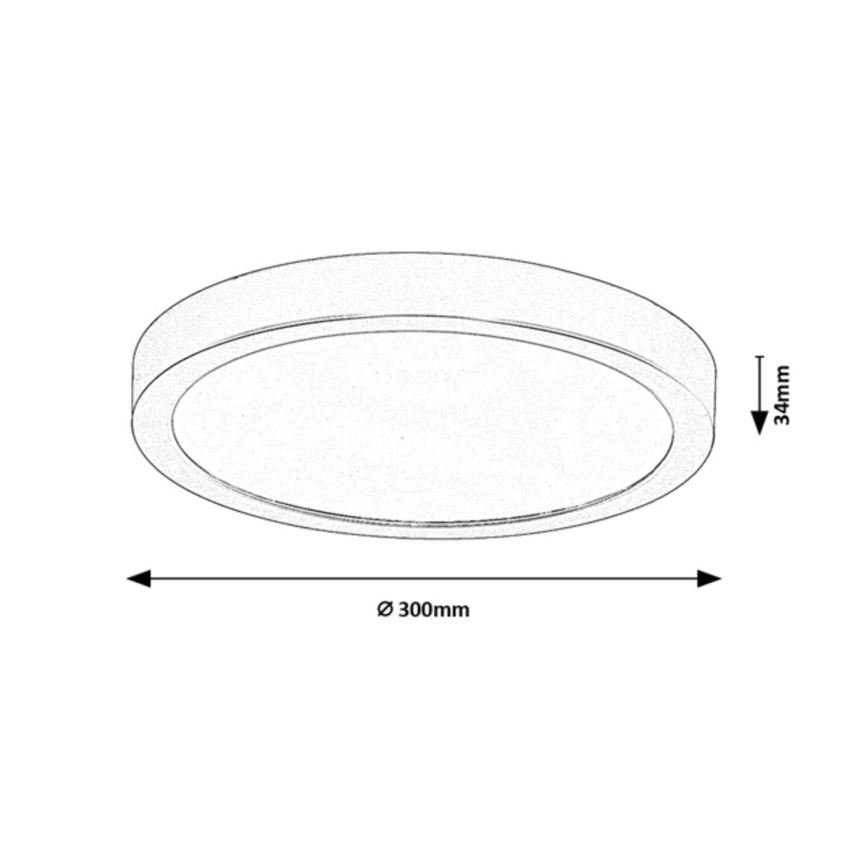 Rabalux - Luminaria de techo LED para baño LED/30W/230V Ø 30 cm IP44 negra