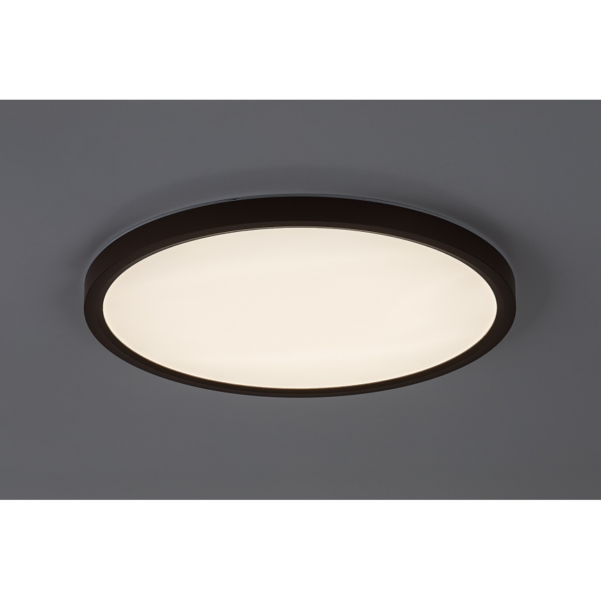 Rabalux - Lámpara LED de techo para baño, 24W, 230V, 3000/4000/6000K, Ø 40 cm, IP44, marrón