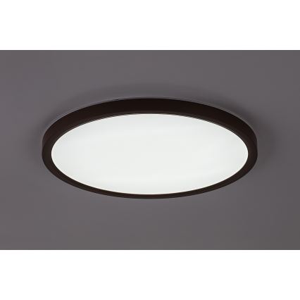 Rabalux - Lámpara LED de techo para baño, 24W, 230V, 3000/4000/6000K, Ø 40 cm, IP44, marrón