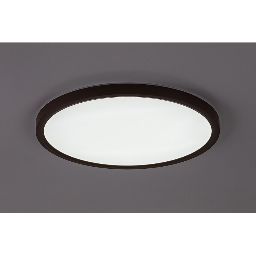 Rabalux - Lámpara LED de techo para baño, 24W, 230V, 3000/4000/6000K, Ø 40 cm, IP44, marrón