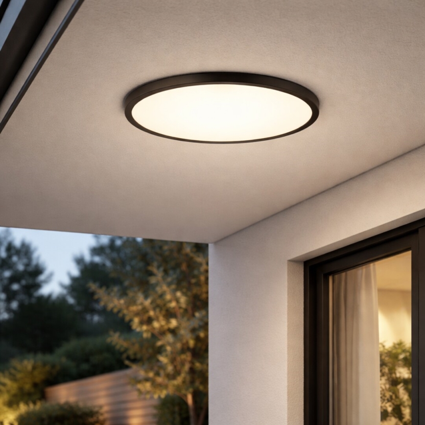 Rabalux - Plafón LED para baño 24W/230V 3000/4000/6000K Ø 40 cm IP44 negro