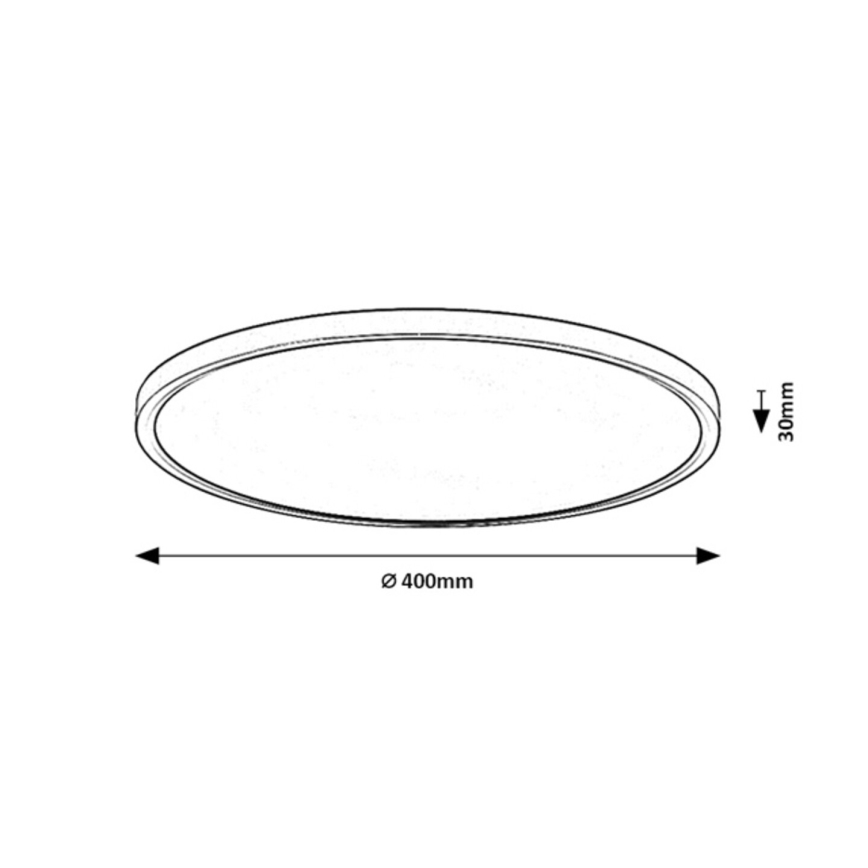 Rabalux - Plafón LED para baño 24W/230V 3000/4000/6000K Ø 40 cm IP44 negro