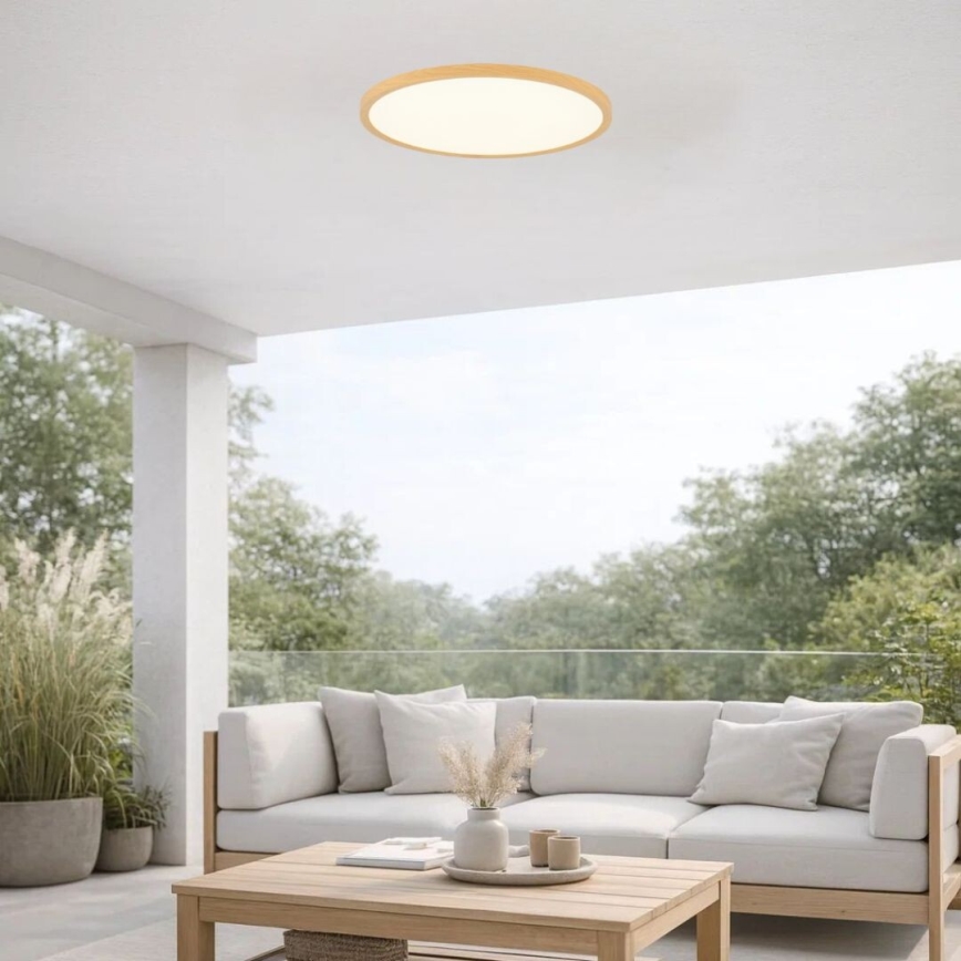 Rabalux - Plafón LED de techo para baño, 24 W, 230 V, 3000/4000/6000 K (temperaturas de color seleccionables), Ø 40 cm, IP44, beige