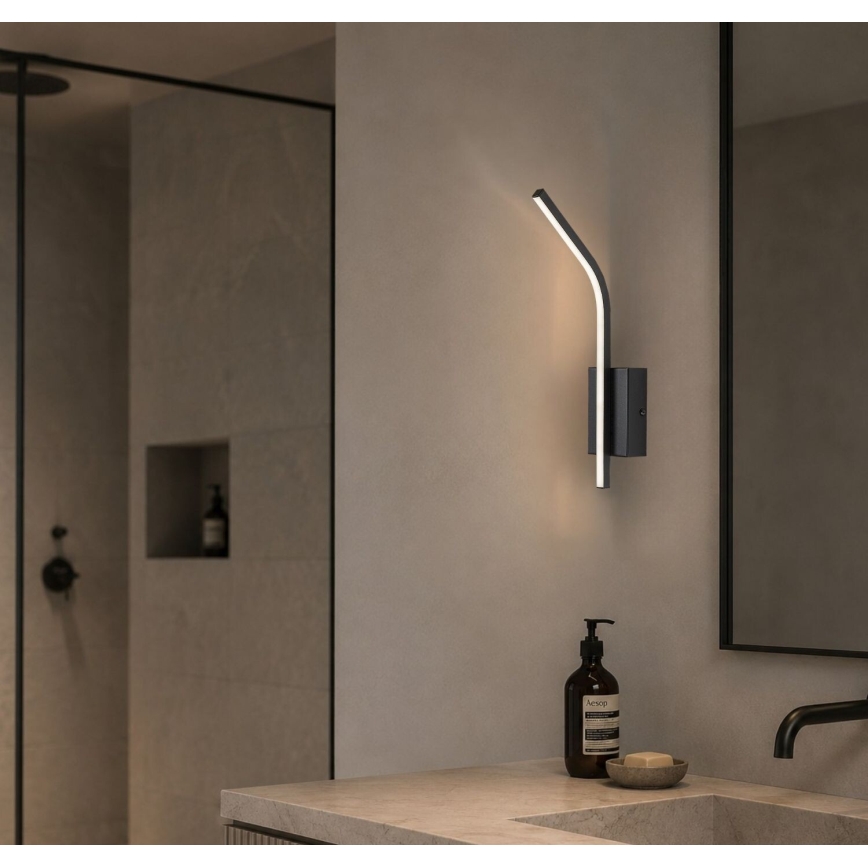 Rabalux - Aplique de pared para baño LED/10W/230V 4000K IP44 negro