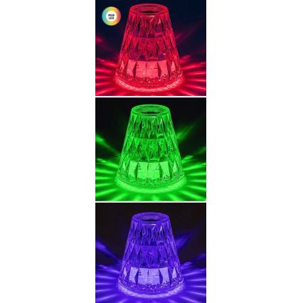 Rabalux - Lámpara de mesa LED RGB regulable y recargable LED/2W/5V 3000K
