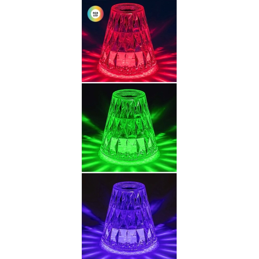 Rabalux - Lámpara de mesa LED RGB regulable y recargable LED/2W/5V 3000K