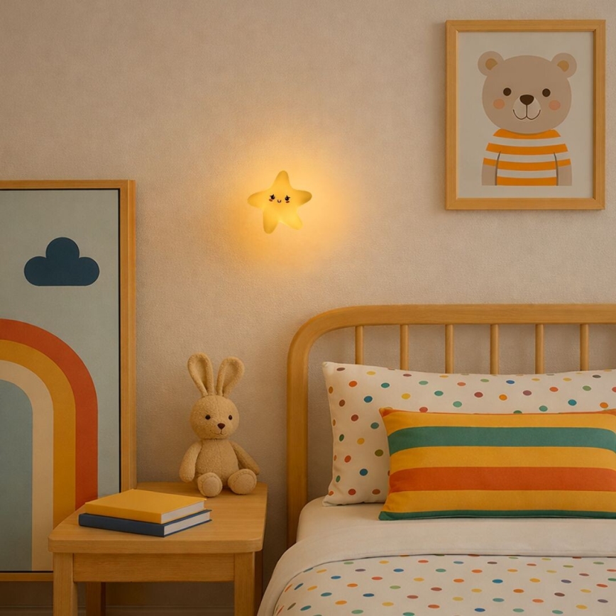 Rabalux - Luz nocturna LED para niños, táctil, regulable y recargable, 2,7W/5V, 200 mAh, estrella