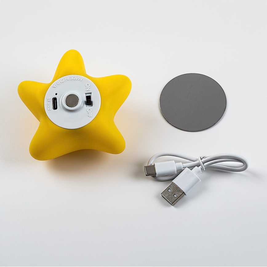 Rabalux - Luz nocturna LED para niños, táctil, regulable y recargable, 2,7W/5V, 200 mAh, estrella