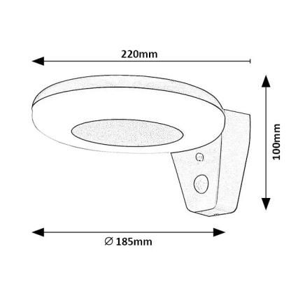 Rabalux - Lámpara solar LED con sensor LED/4W/3,7V IP44 2200 mAh