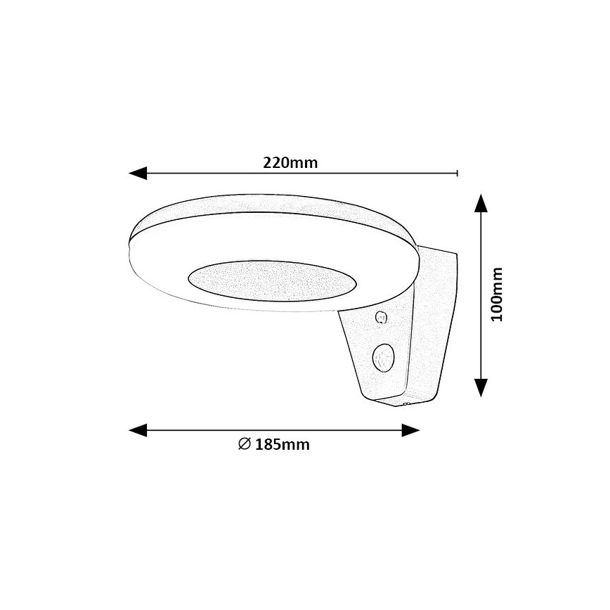 Rabalux - Lámpara solar LED con sensor LED/4W/3,7V IP44 2200 mAh