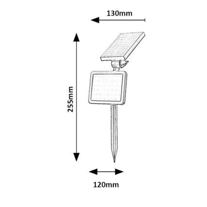 Rabalux - Proyector solar LED con sensor LED/9,6W/3,7V IP44 2000 mAh