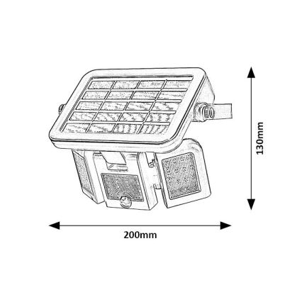 Rabalux - Proyector solar LED con sensor LED/9,6W/3,7V IP44 3000 mAh