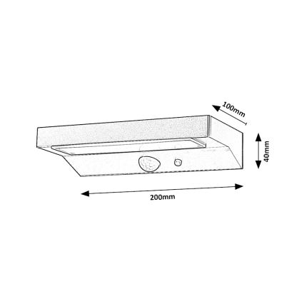 Rabalux - Lámpara solar LED con sensor LED/6W/3,7V IP44 2200 mAh