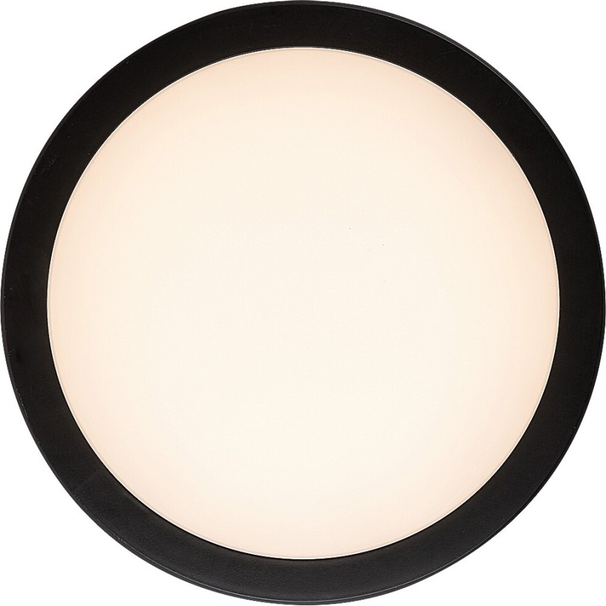 Rabalux - Plafón LED para baño, 28 W, 230 V, 3000/4000/6500 K, IP54, negro, diámetro 30 cm