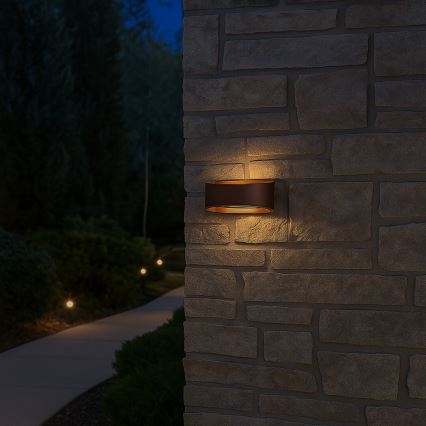 Rabalux - Aplique LED de pared para exterior, 9W/230V, IP54, marrón