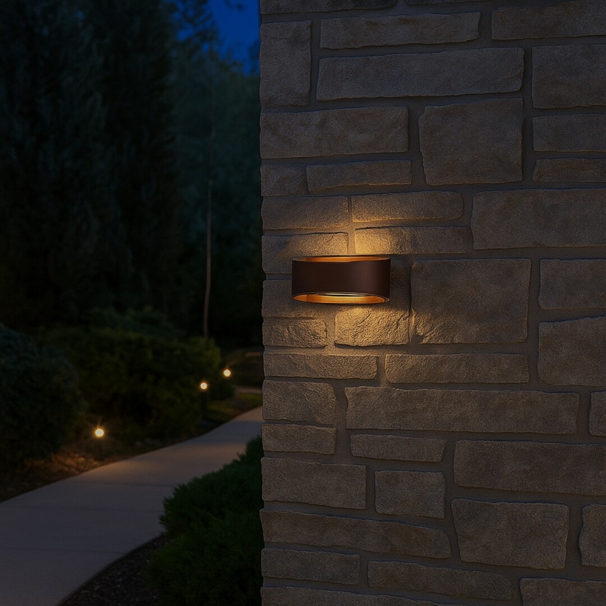 Rabalux - Aplique LED de pared para exterior, 9W/230V, IP54, marrón