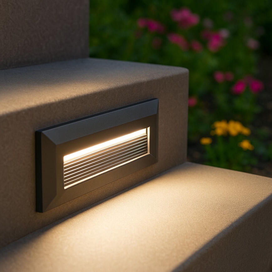 Rabalux - Aplique de pared para exterior LED/6W/230V IP65 negro