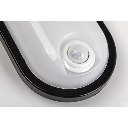 Rabalux - Luminaria LED de techo para exterior con sensor, 15W/230V, IP65, color negra