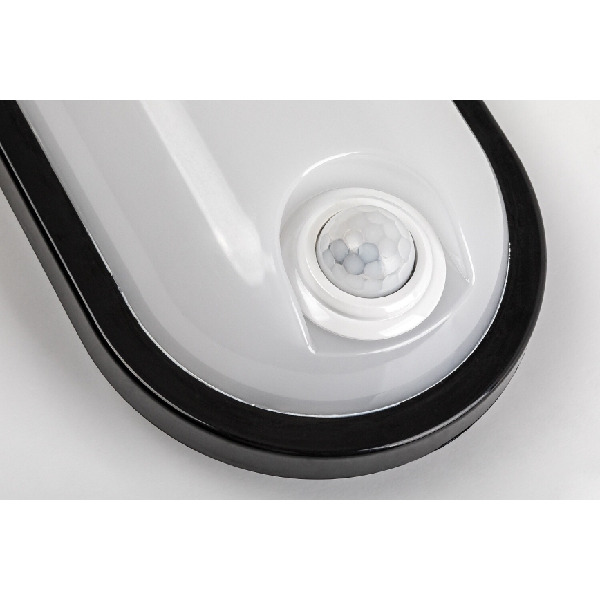 Rabalux - Luminaria LED de techo para exterior con sensor, 15W/230V, IP65, color negra