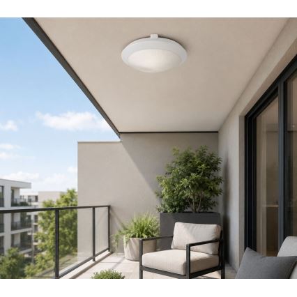 Rabalux - Luminaria de techo para exterior 1xE27/9W/230V IP65 Ø 30 cm blanca