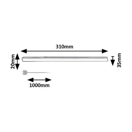Rabalux - Lámpara LED para bajo mueble de cocina LED/4W/230V 3000/4000K negro