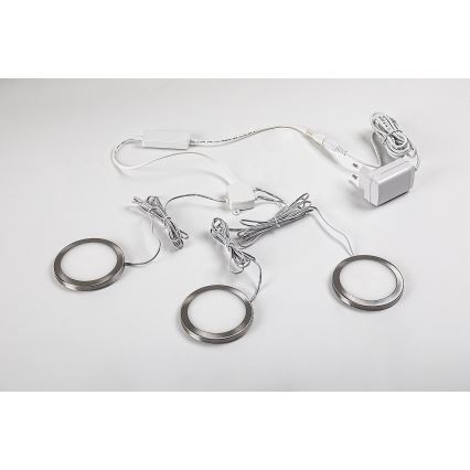 Rabalux - Juego de 3 luces LED regulables para armario LED/1W/230V 4000K