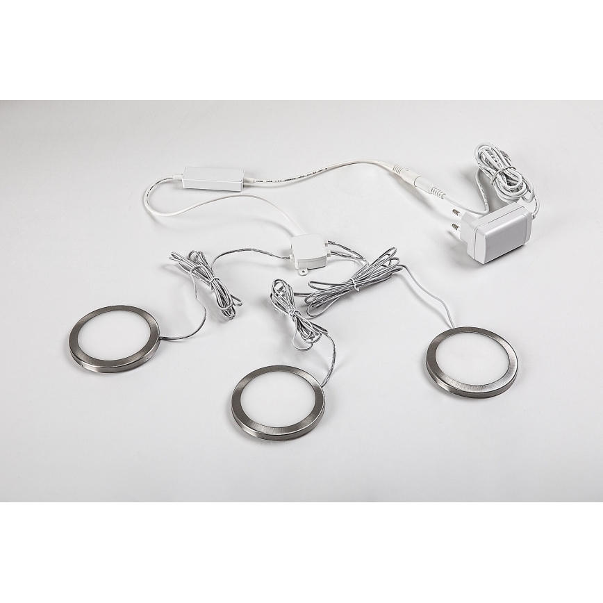 Rabalux - Juego de 3 luces LED regulables para armario LED/1W/230V 4000K