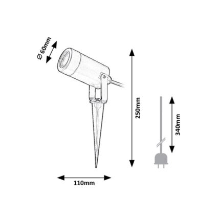 Rabalux - Luminaria exterior 1xGU10/4W/230V IP65