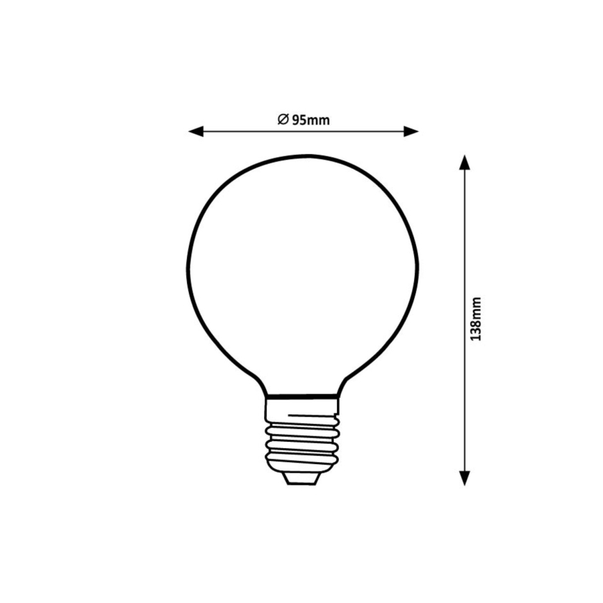 Rabalux - Bombilla LED FILAMENT G95 E27/7W/230V 2700K