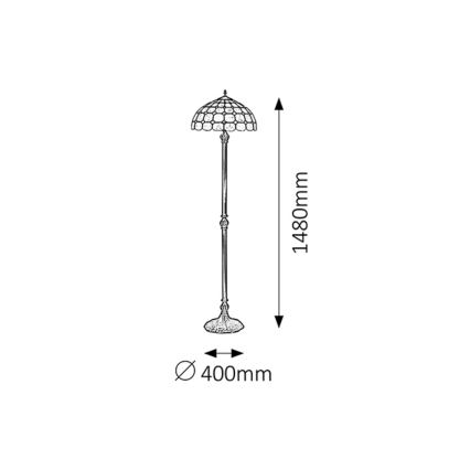 Rabalux - Tiffany lámpara de pie de vidriera 2xE27/60W/230V