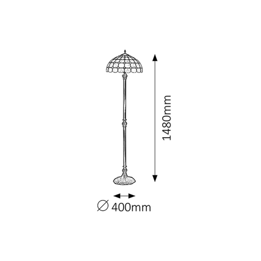 Rabalux - Tiffany lámpara de pie de vidriera 2xE27/60W/230V