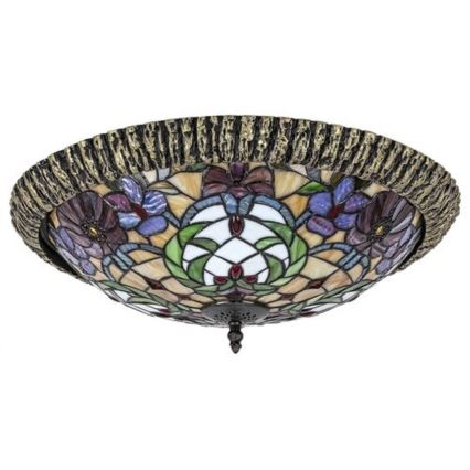Rabalux - Tiffany, lámpara de techo con vitral, 2xE27/60W/230V, Ø 44 cm